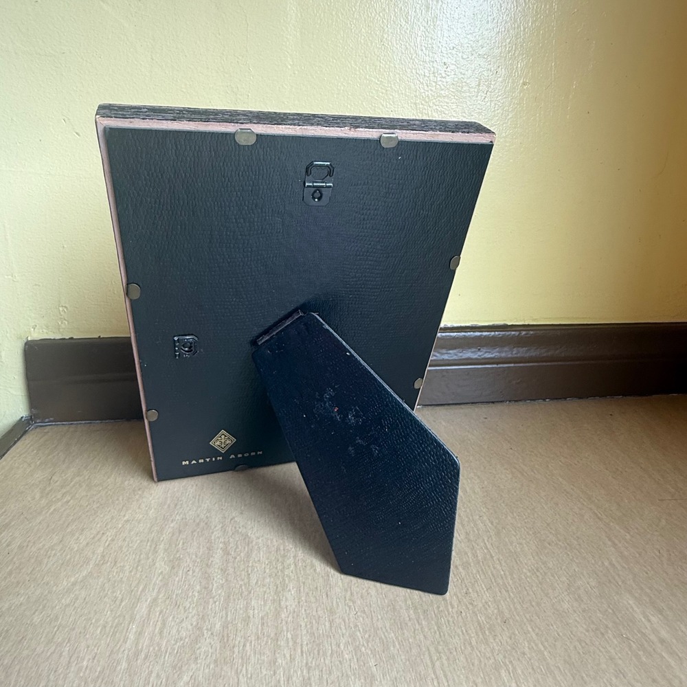 Martin Aborn Picture Frame 5x3.5 Brown Gold Excellent Burl Wood Distressed Rusti - Picture 2 of 8